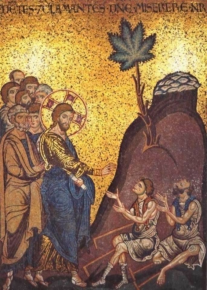 Jesucristo curando al ciego, siglo XII. Basílica catedral de Santa María Nouva di Monreale, Sicilia (Italia).

En este mosaico, Jesucristo está curando al ciego, aplicándole aceite en los ojos. Uno de los ingredientes utilizados era #cannabis.