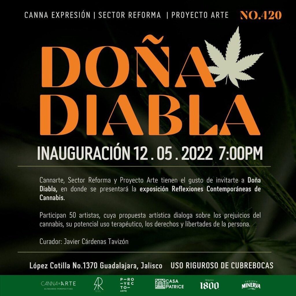 Exposicion Doña Diabla 50 artistas contemporeanos cannabis guadalajara cannatlan